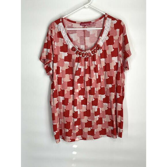 Woman Within Red Printed Blouse Women’s - Picture 1 of 6